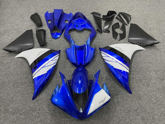 White and Blue Gloss with Black Lowers 09-11 R1 Fairings