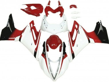 White and Red 13-16 Daytona 675 Fairings