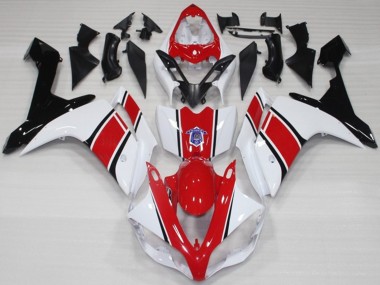 White and Red OEM Style Gloss 07-08 R1 Fairings