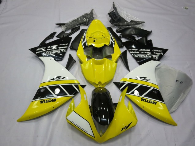 Yellow And White 12-14 R1 Fairings