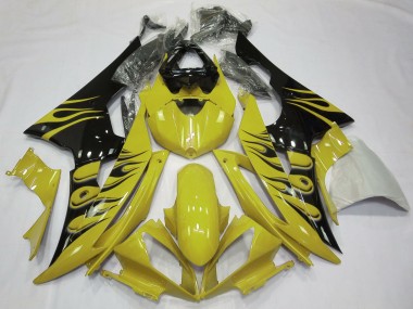 Yellow Flame Style 08-16 R6 Fairings