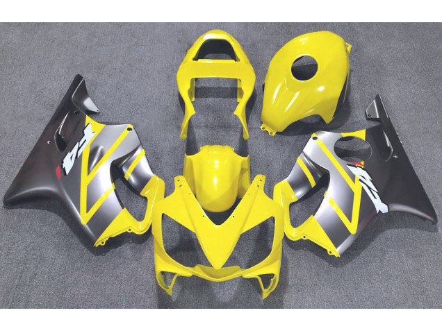 Yellow and Matte Silver 01-03 CBR600 F4i Fairings