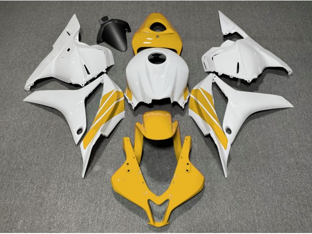 Yellow and White Side Stripe 09-12 CBR600RR Fairings