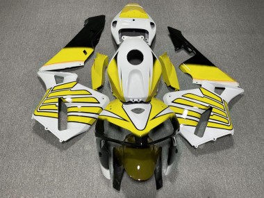 Yellow and White Wings 05-06 CBR600RR Fairings